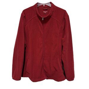 Merona Womens Plus Size 3 Fleece Jacket Red Casual Basic Warm Comfy Athletic